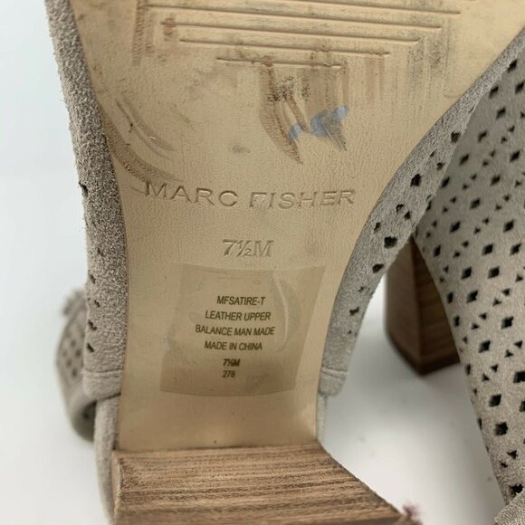 Marc Fisher 7.5 Lace Up Perforated Suede Booties - Picture 9 of 11